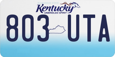 KY license plate 803UTA
