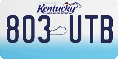 KY license plate 803UTB