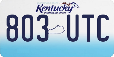 KY license plate 803UTC