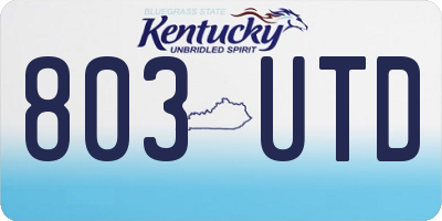 KY license plate 803UTD