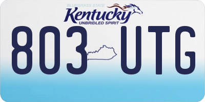 KY license plate 803UTG