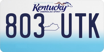 KY license plate 803UTK