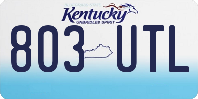 KY license plate 803UTL
