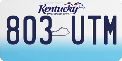 KY license plate 803UTM