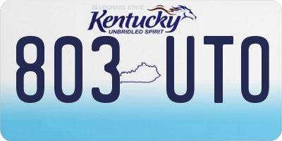 KY license plate 803UTO