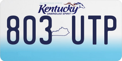 KY license plate 803UTP