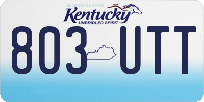 KY license plate 803UTT