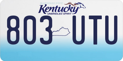 KY license plate 803UTU