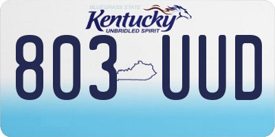 KY license plate 803UUD