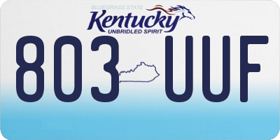 KY license plate 803UUF