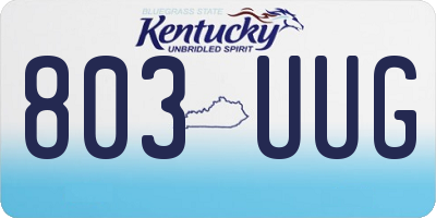 KY license plate 803UUG