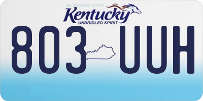 KY license plate 803UUH