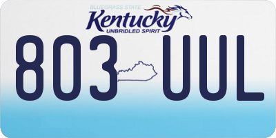 KY license plate 803UUL