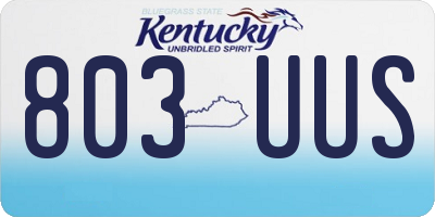 KY license plate 803UUS