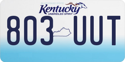 KY license plate 803UUT