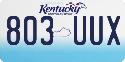 KY license plate 803UUX