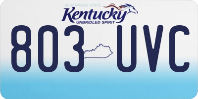 KY license plate 803UVC