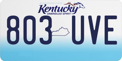 KY license plate 803UVE