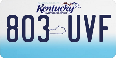 KY license plate 803UVF