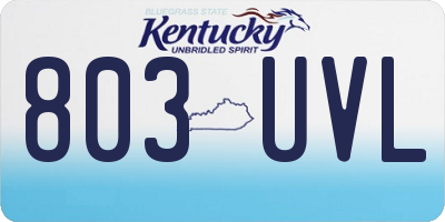 KY license plate 803UVL