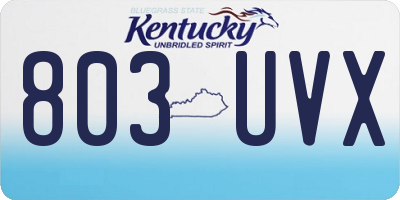 KY license plate 803UVX