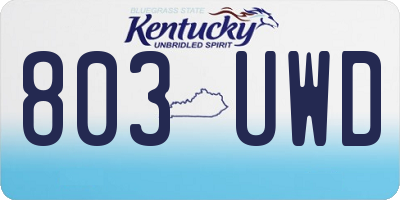 KY license plate 803UWD