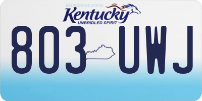 KY license plate 803UWJ