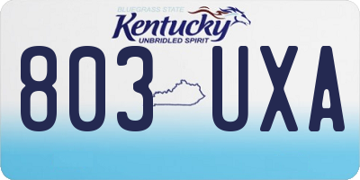 KY license plate 803UXA