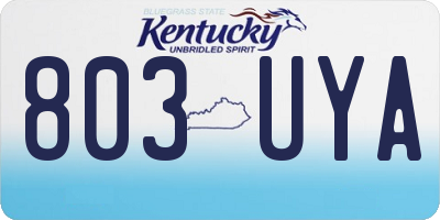 KY license plate 803UYA