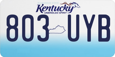 KY license plate 803UYB