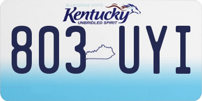 KY license plate 803UYI
