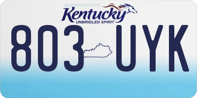 KY license plate 803UYK