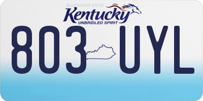 KY license plate 803UYL