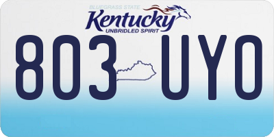 KY license plate 803UYO