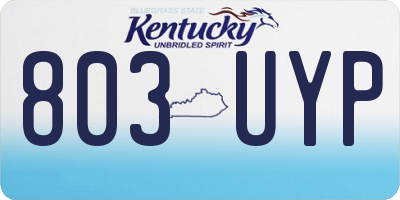 KY license plate 803UYP