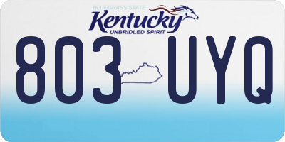 KY license plate 803UYQ
