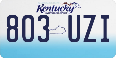 KY license plate 803UZI