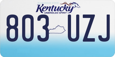 KY license plate 803UZJ