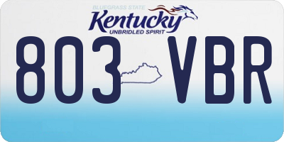 KY license plate 803VBR