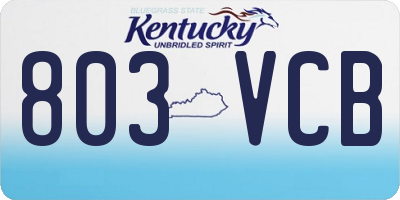 KY license plate 803VCB