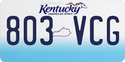 KY license plate 803VCG