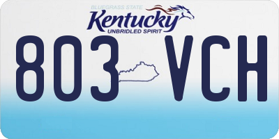 KY license plate 803VCH