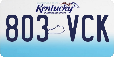 KY license plate 803VCK