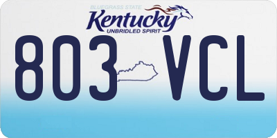 KY license plate 803VCL