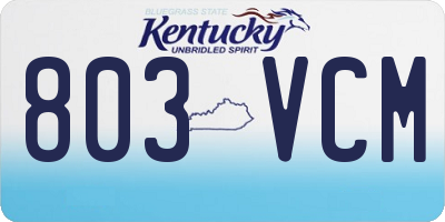 KY license plate 803VCM