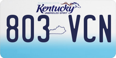 KY license plate 803VCN