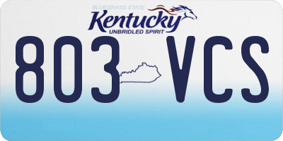 KY license plate 803VCS