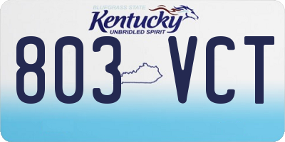 KY license plate 803VCT