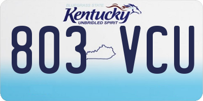 KY license plate 803VCU