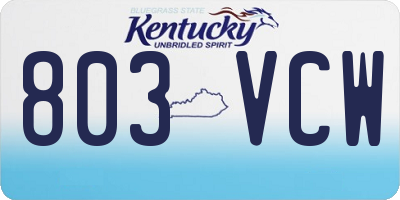 KY license plate 803VCW